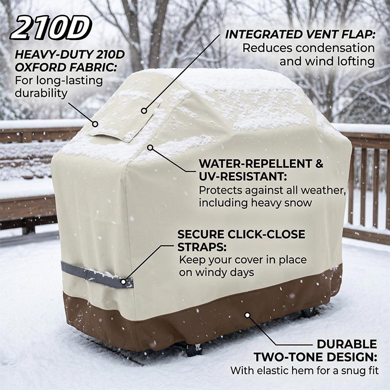 Outdoor Furniture Manufacturer - 210D BBQ Beige Barbecue Grill Outdoor