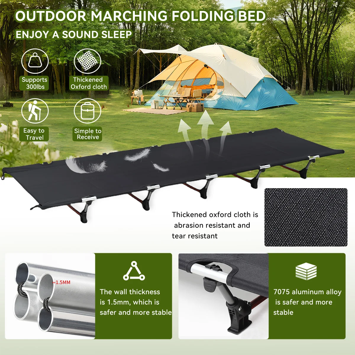 Camping Cot Foldable - Best Selling Aluminum Frame Camping Cot,
