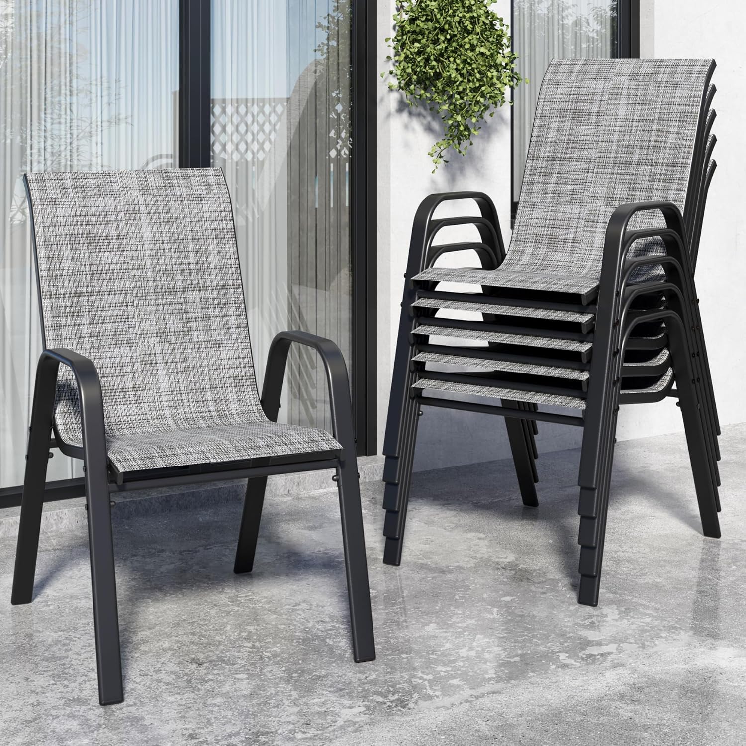 Outdoor Furniture On Sale - Stackable Outdoor Dining Chairs Set of