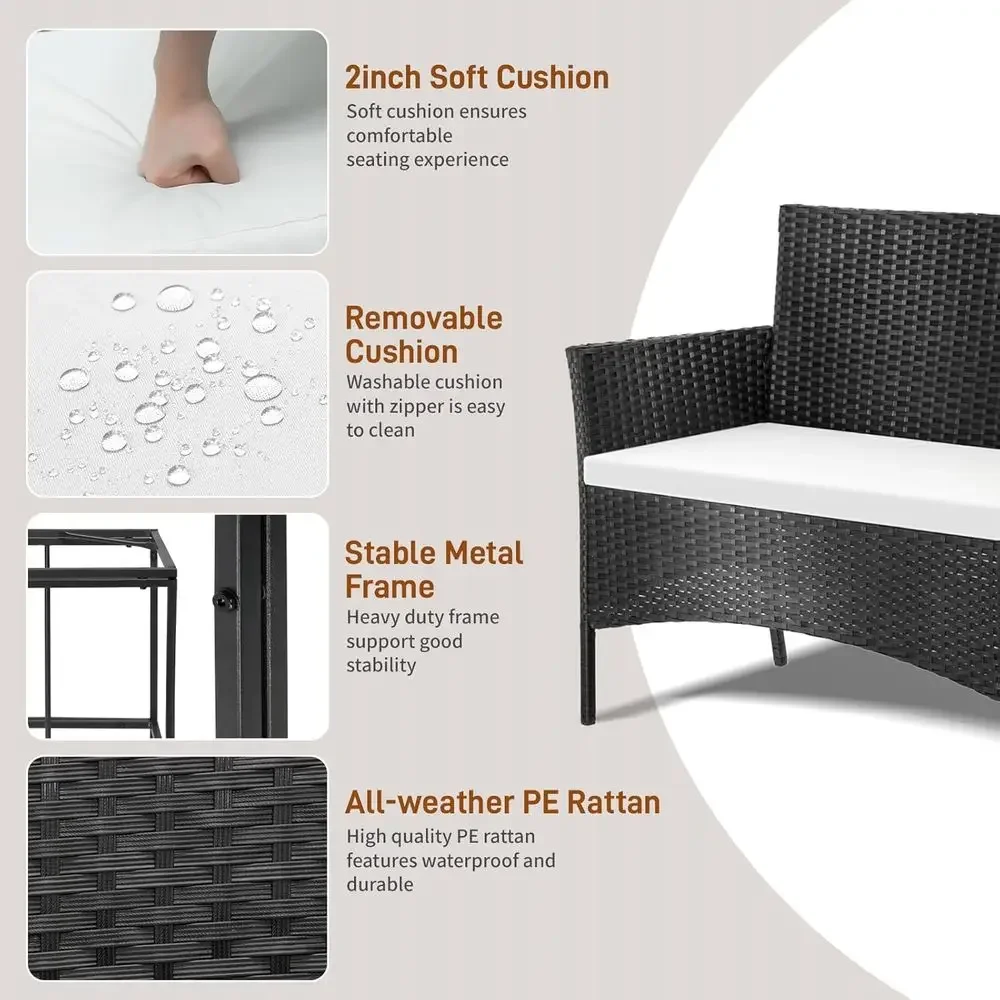 4-Piece Outdoor Patio Furnitur - Outdoor Furniture Loveseat review and price