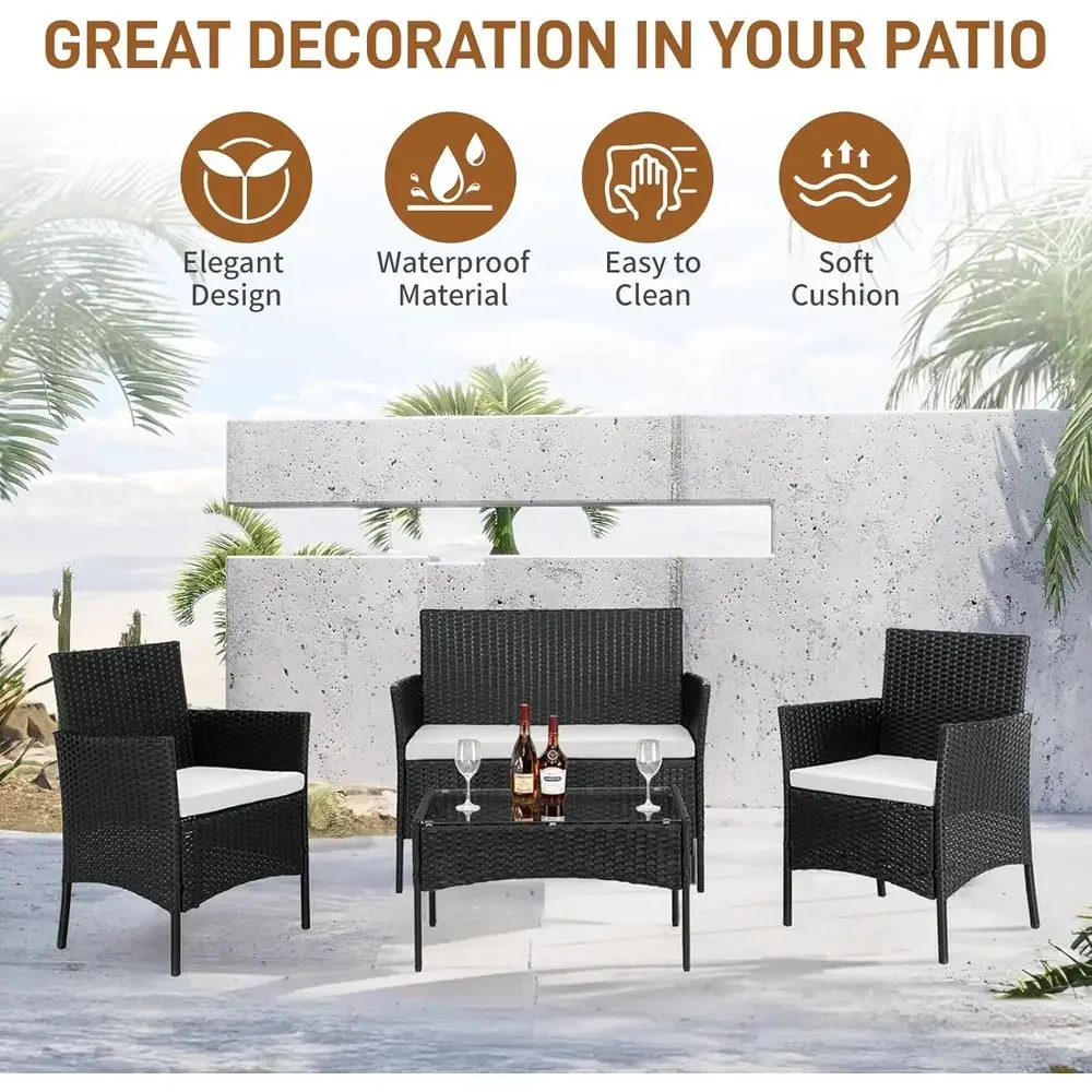 4-Piece Outdoor Patio Furnitur - Outdoor Furniture Loveseat review and price
