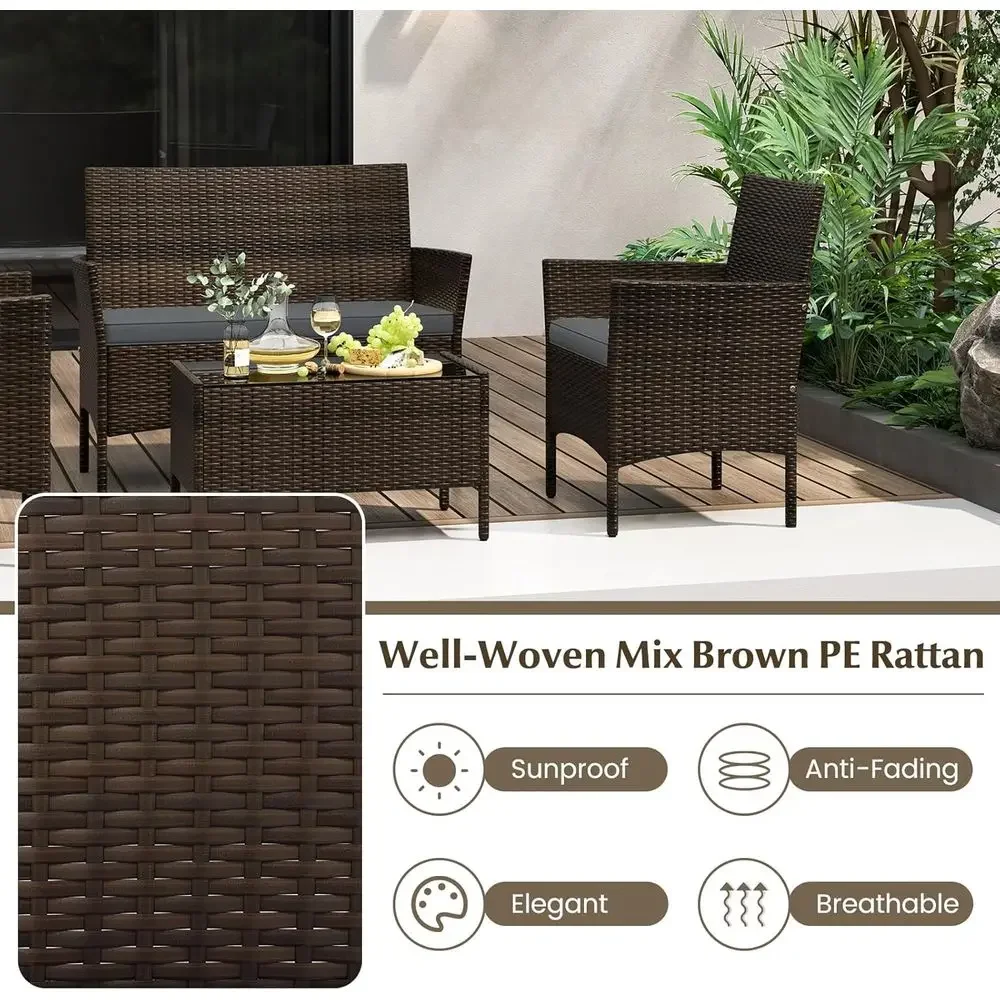 8-Piece Outdoor Rattan Patio F - Outdoor Furniture Loveseat review and price