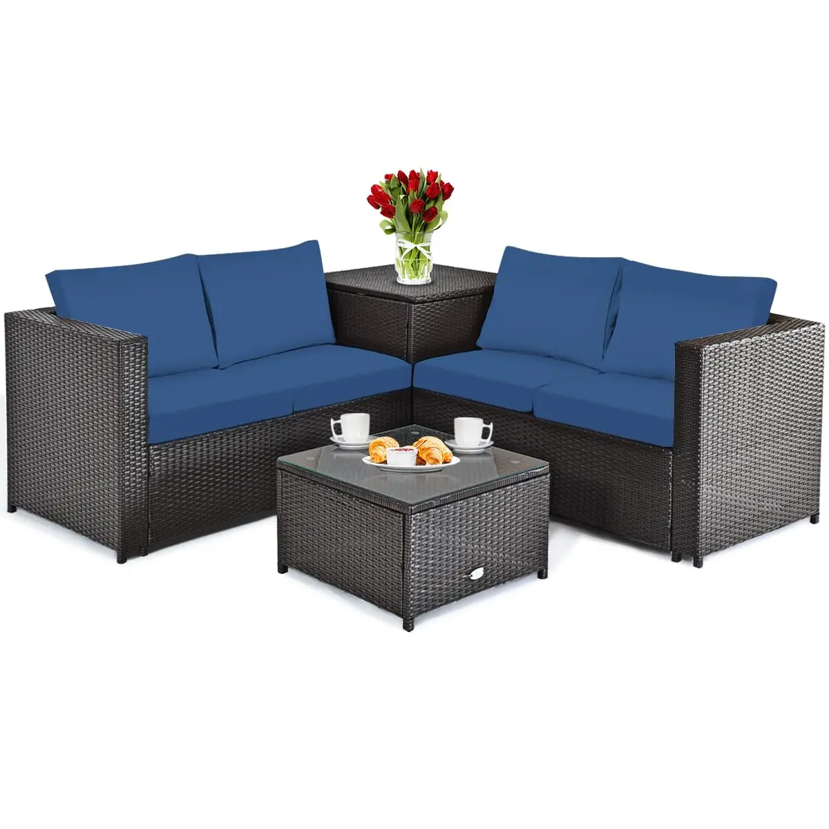 4-Piece Outdoor Patio Furnitur - Outdoor Furniture Loveseat review and price