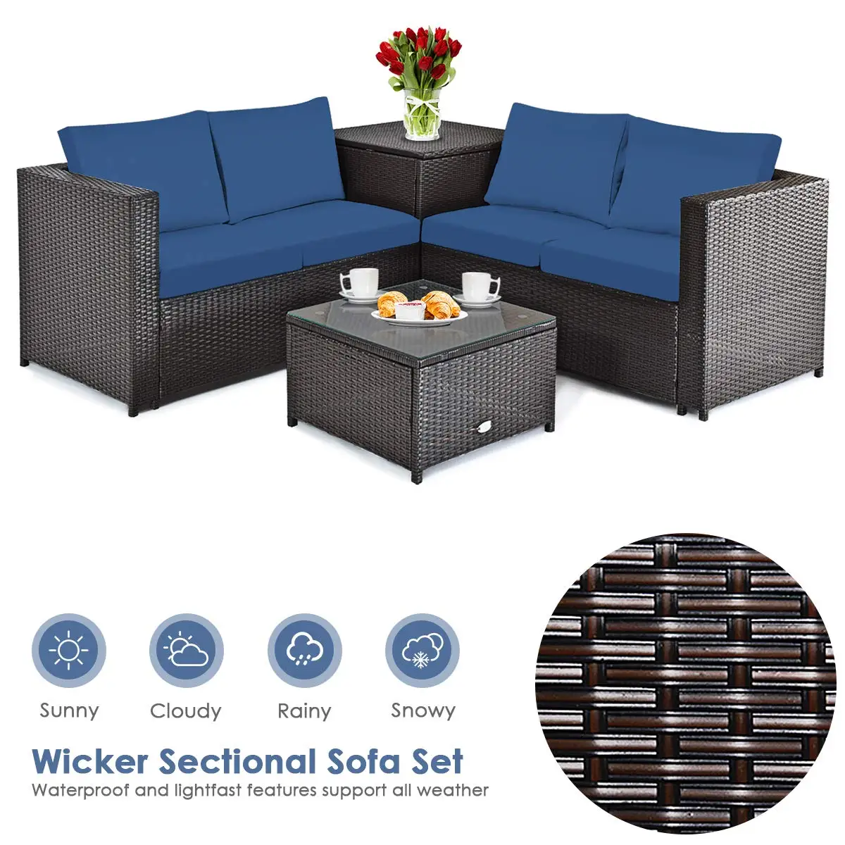4-Piece Outdoor Patio Furnitur - Outdoor Furniture Loveseat review and price