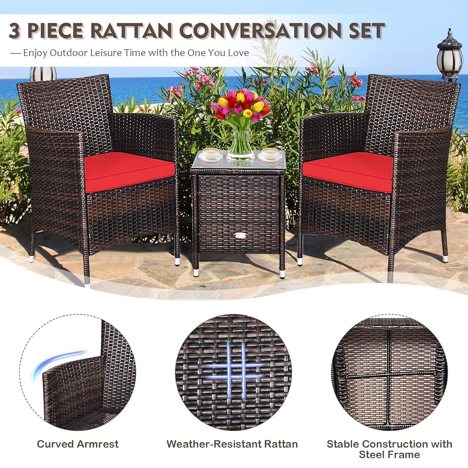 3 Piece Wicker Patio Furniture - Outdoor Furniture On Sale review and price