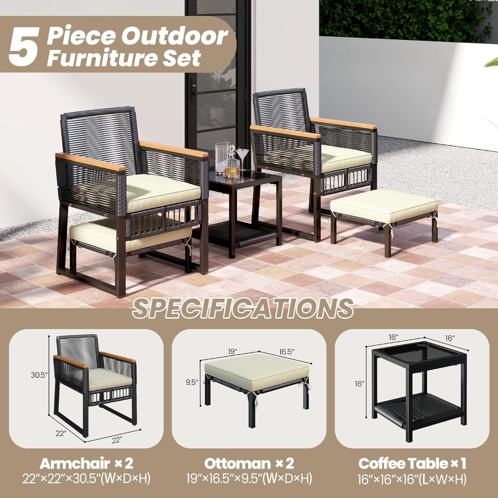 5-Piece Outdoor Conversation S - Outdoor Furniture On Sale review and price