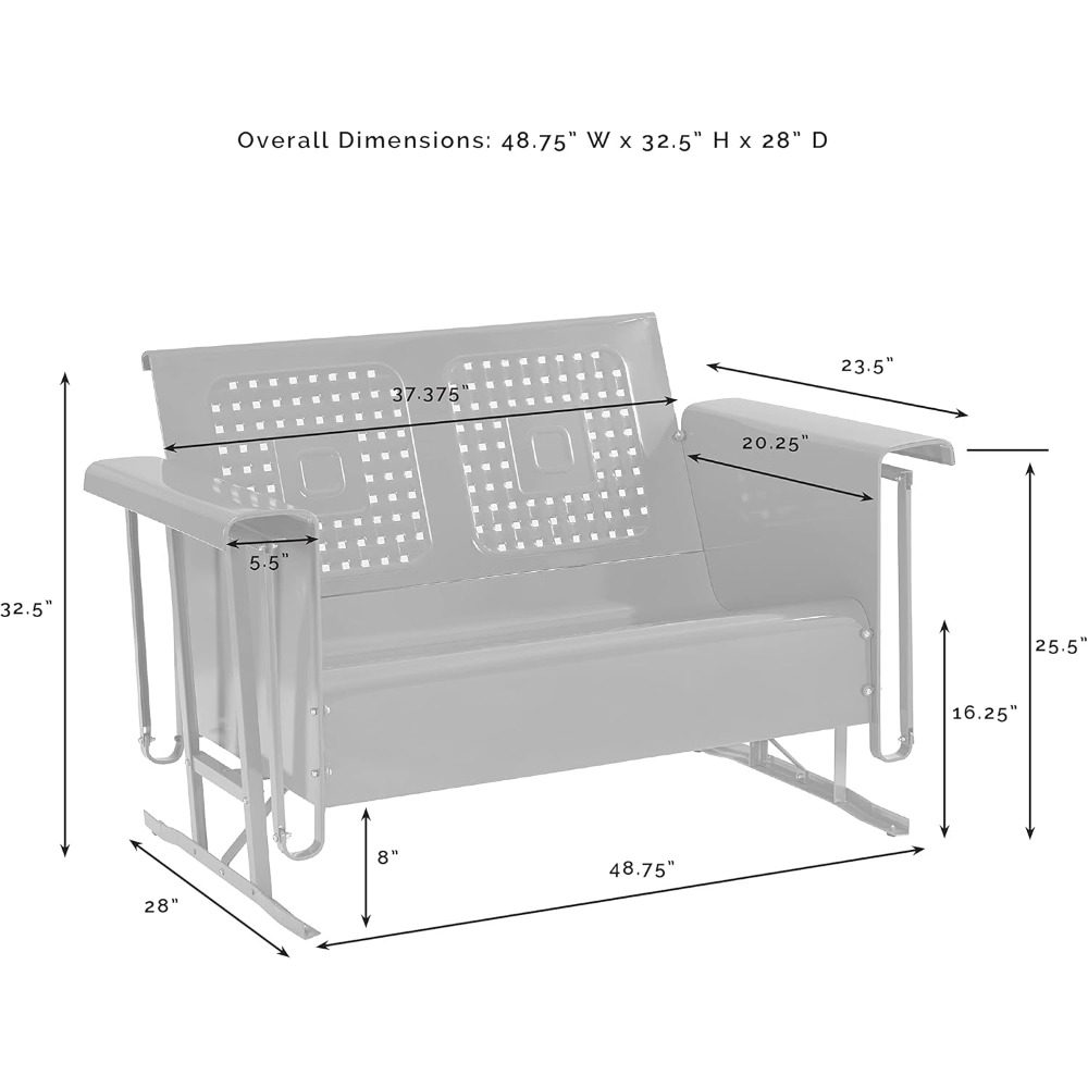 Bates Retro Metal Outdoor Love - Outdoor Furniture Loveseat review and price
