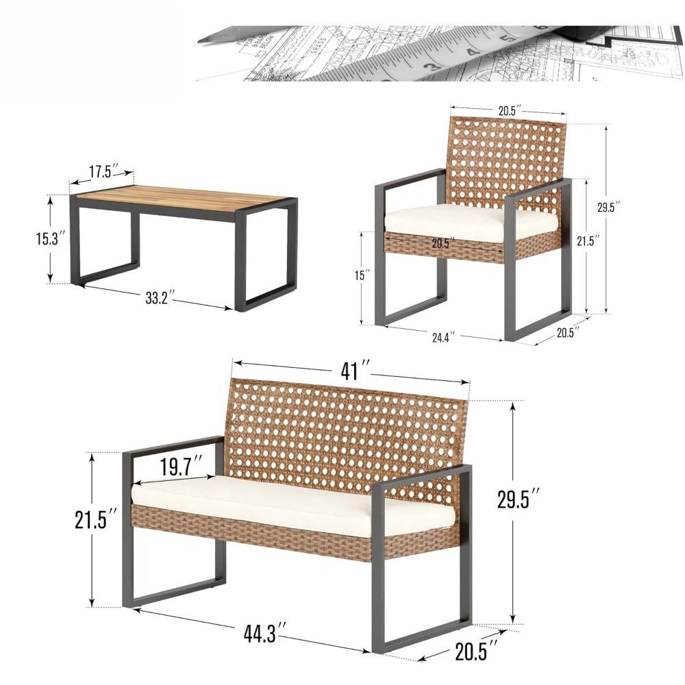 Patio Wicker Furniture Set for - Outdoor Furniture Loveseat review and price