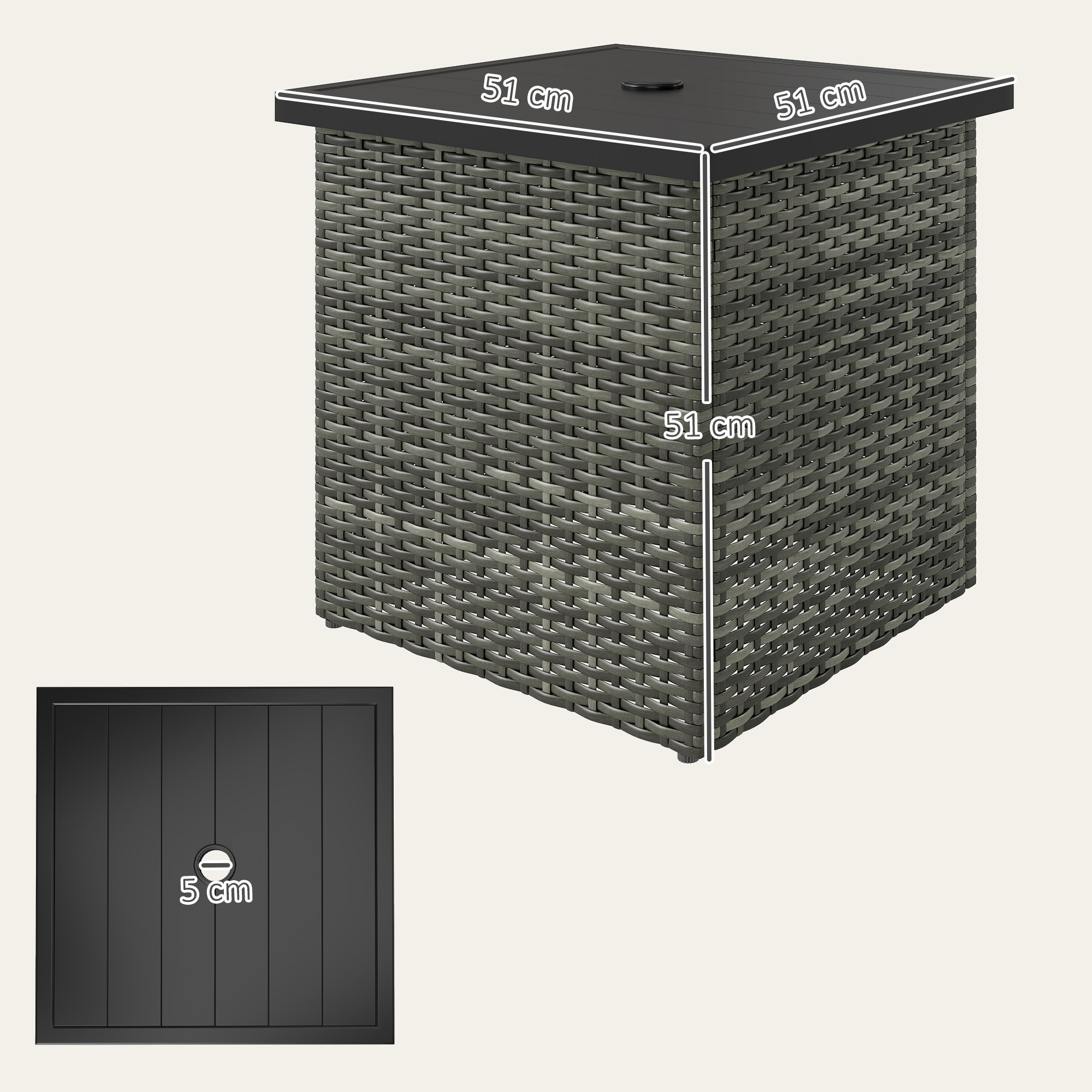 Wicker Side Table, Square PE R - Outdoor Furniture On Sale review and price