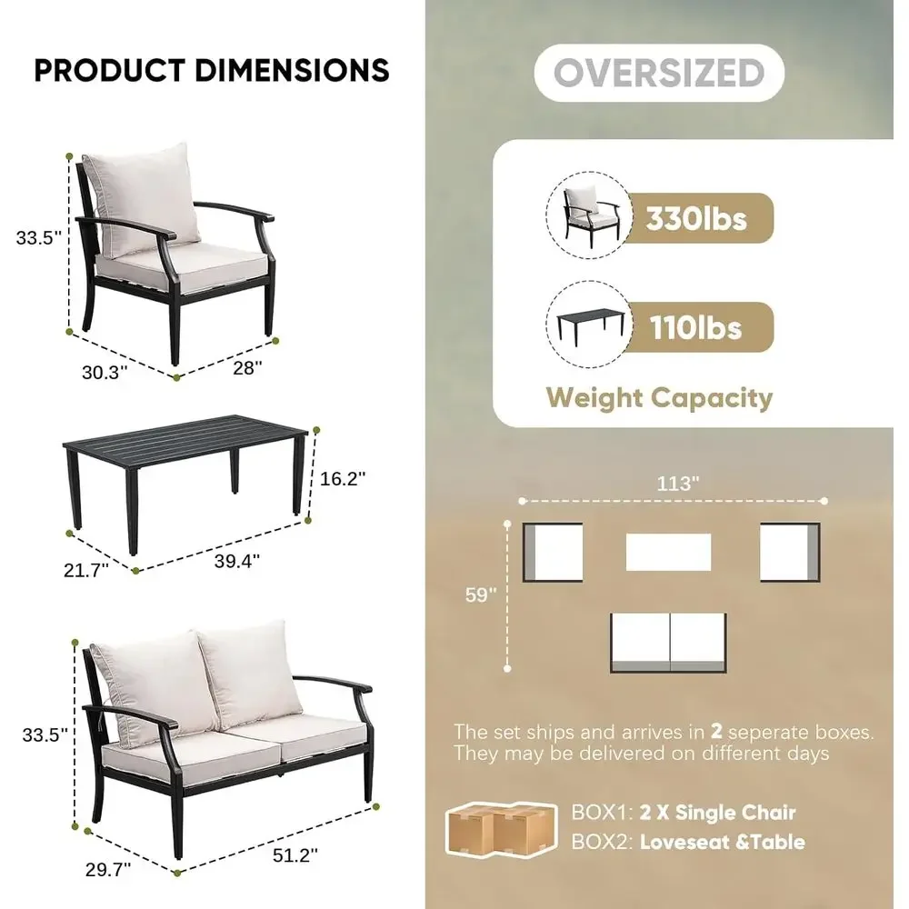 4-Piece Outdoor Patio Furnitur - Outdoor Furniture Loveseat review and price