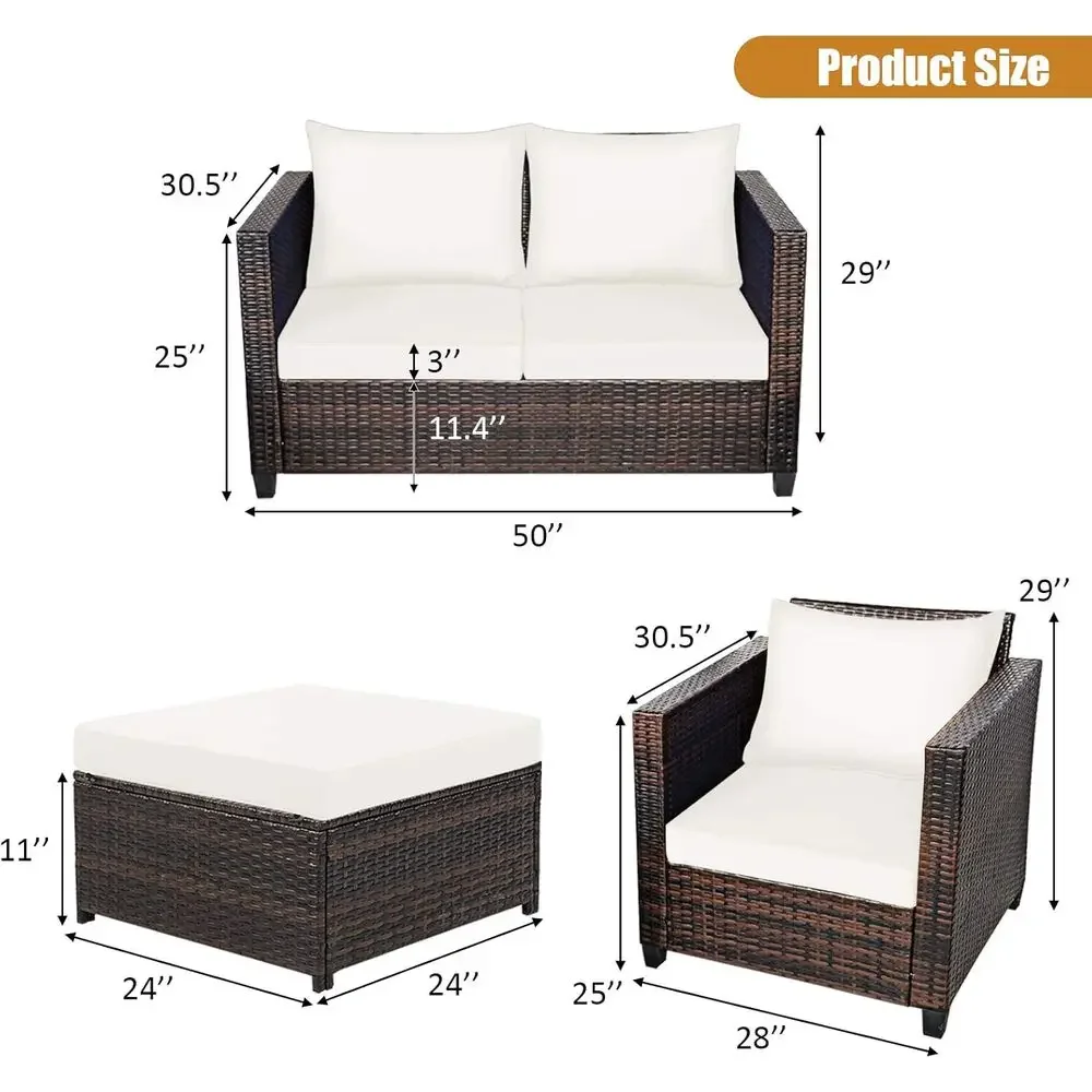 5-Piece Outdoor Wicker Patio F - Outdoor Furniture Loveseat review and price