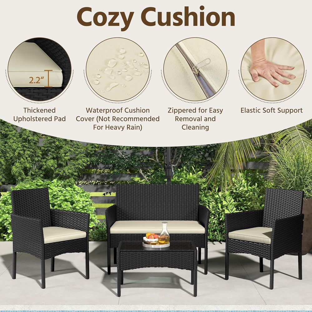 4-Piece Outdoor Patio Furnitur - Outdoor Furniture Loveseat review and price