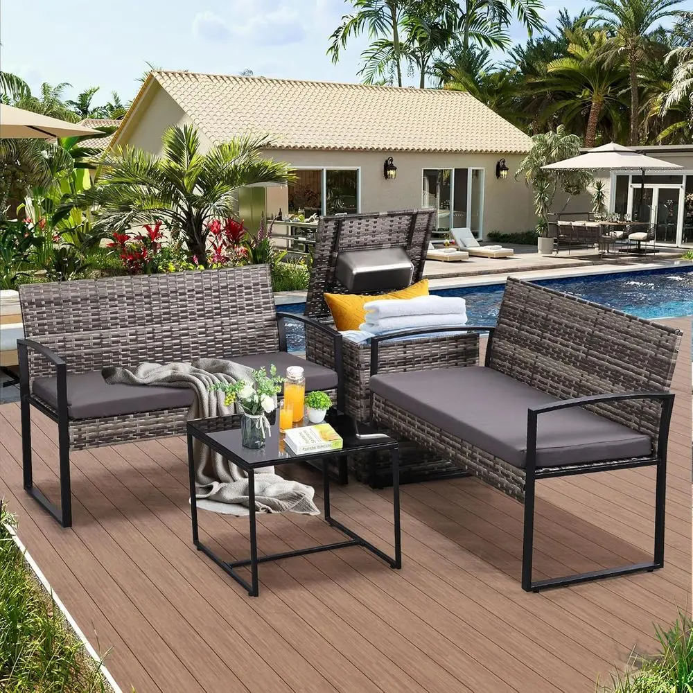 4-Piece Outdoor Patio Furnitur - Outdoor Furniture Loveseat review and price