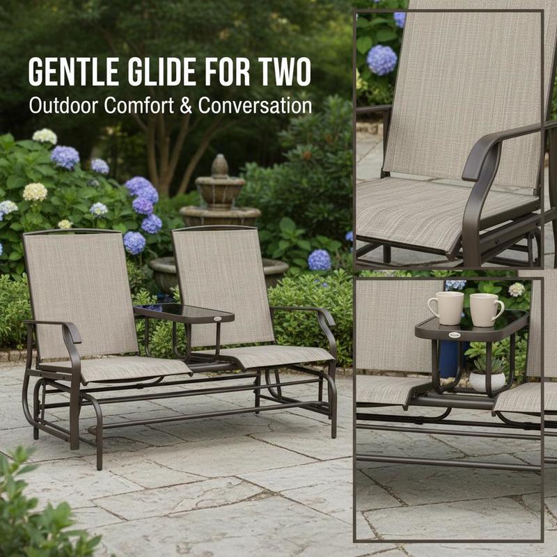 Patio Glider Rocking Chair 2 P - Outdoor Furniture Loveseat review and price