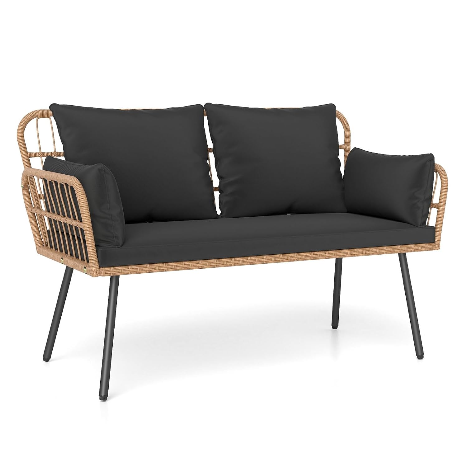 2-Seat PE Rattan Patio Lovesea - Outdoor Furniture Loveseat review and price