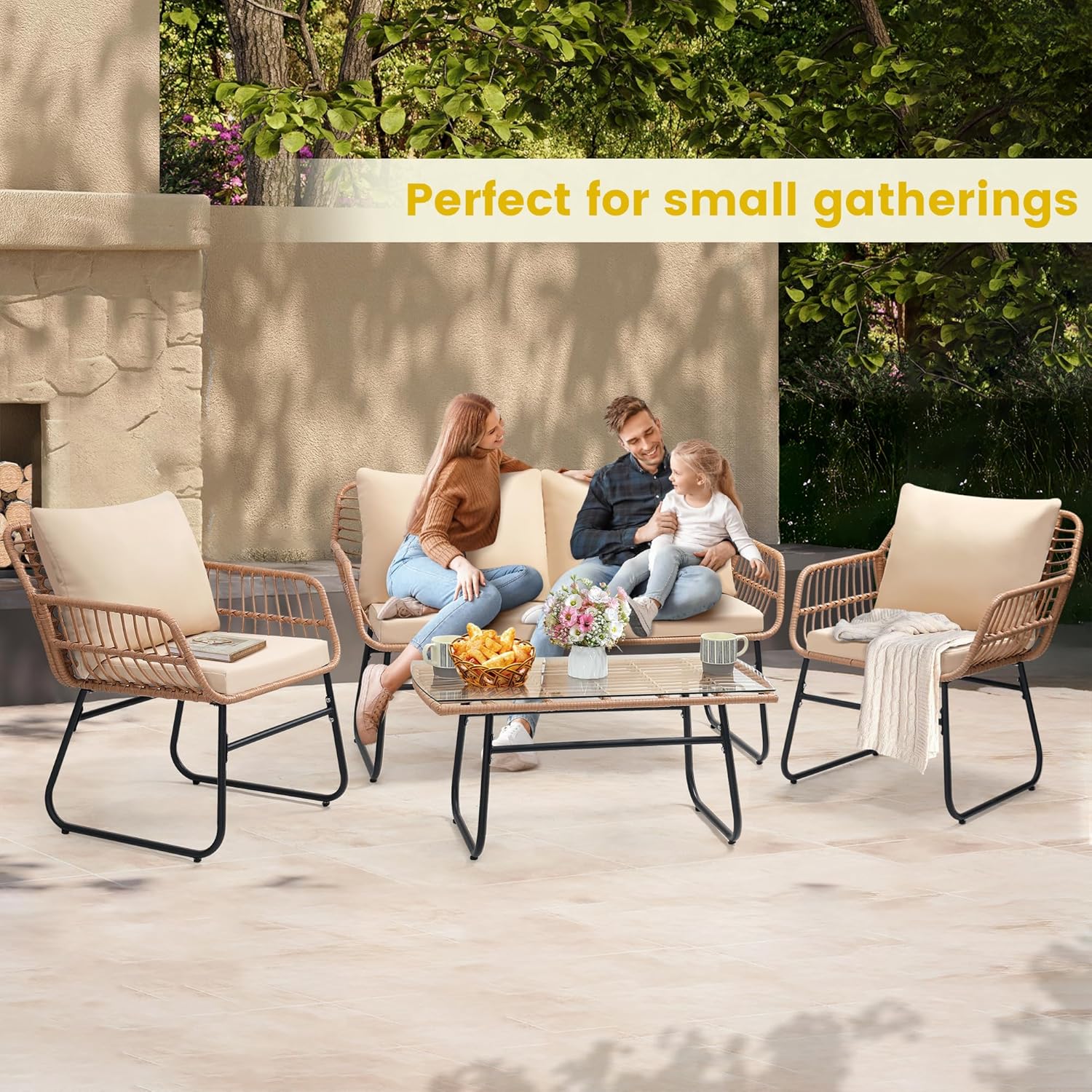 4 Piece Patio Bistro Outdoor F - Outdoor Furniture On Sale review and price