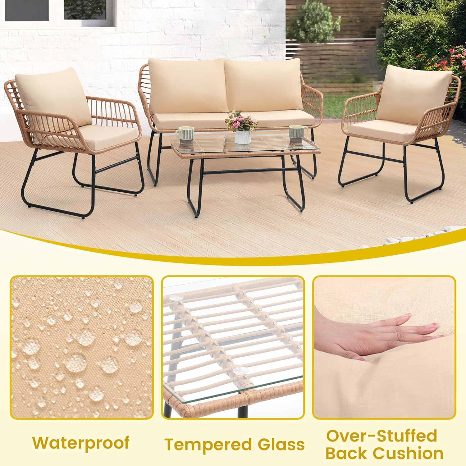 4 Piece Patio Bistro Outdoor F - Outdoor Furniture On Sale review and price