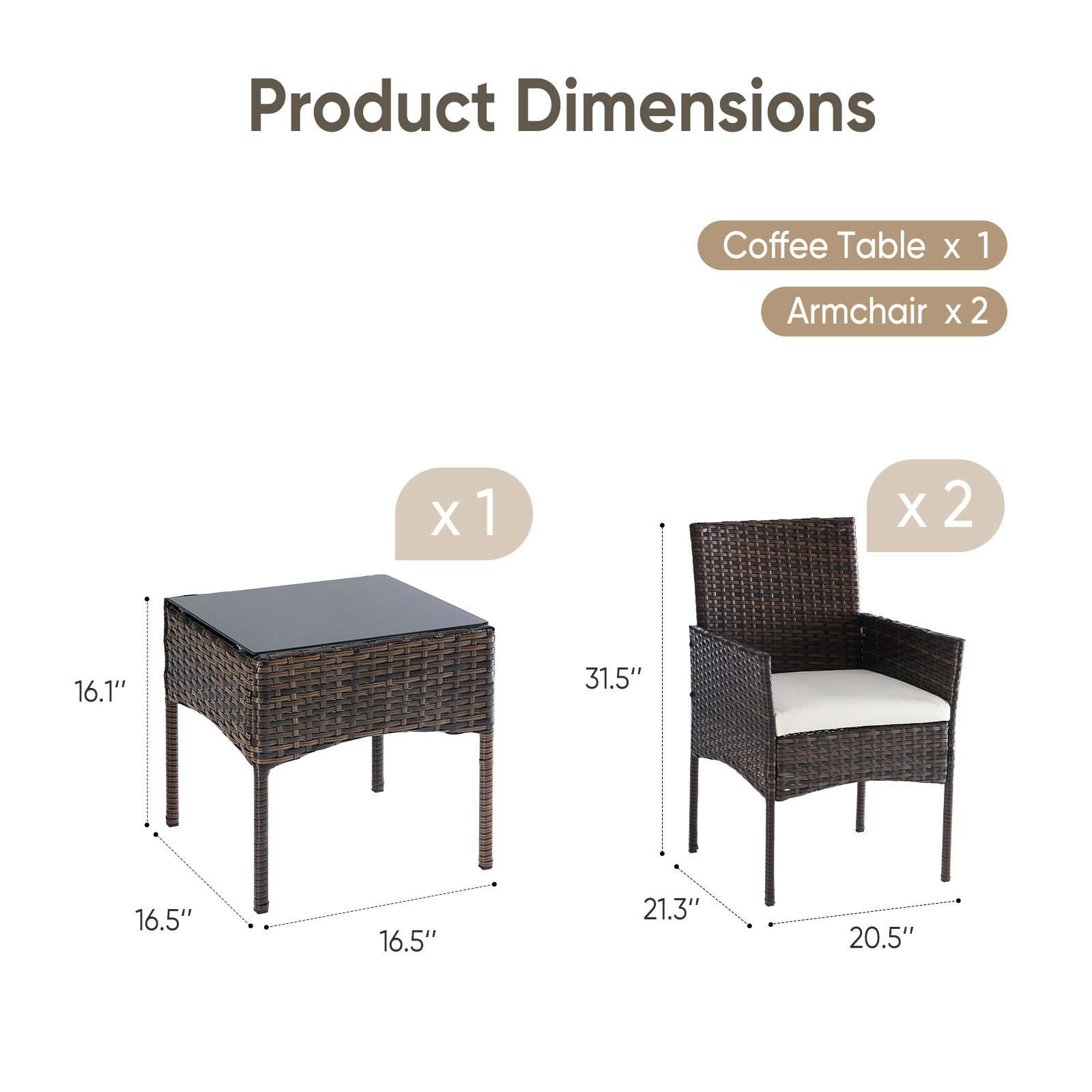 JHK Large Size 3 Pieces Outdoo - Outdoor Furniture On Sale review and price