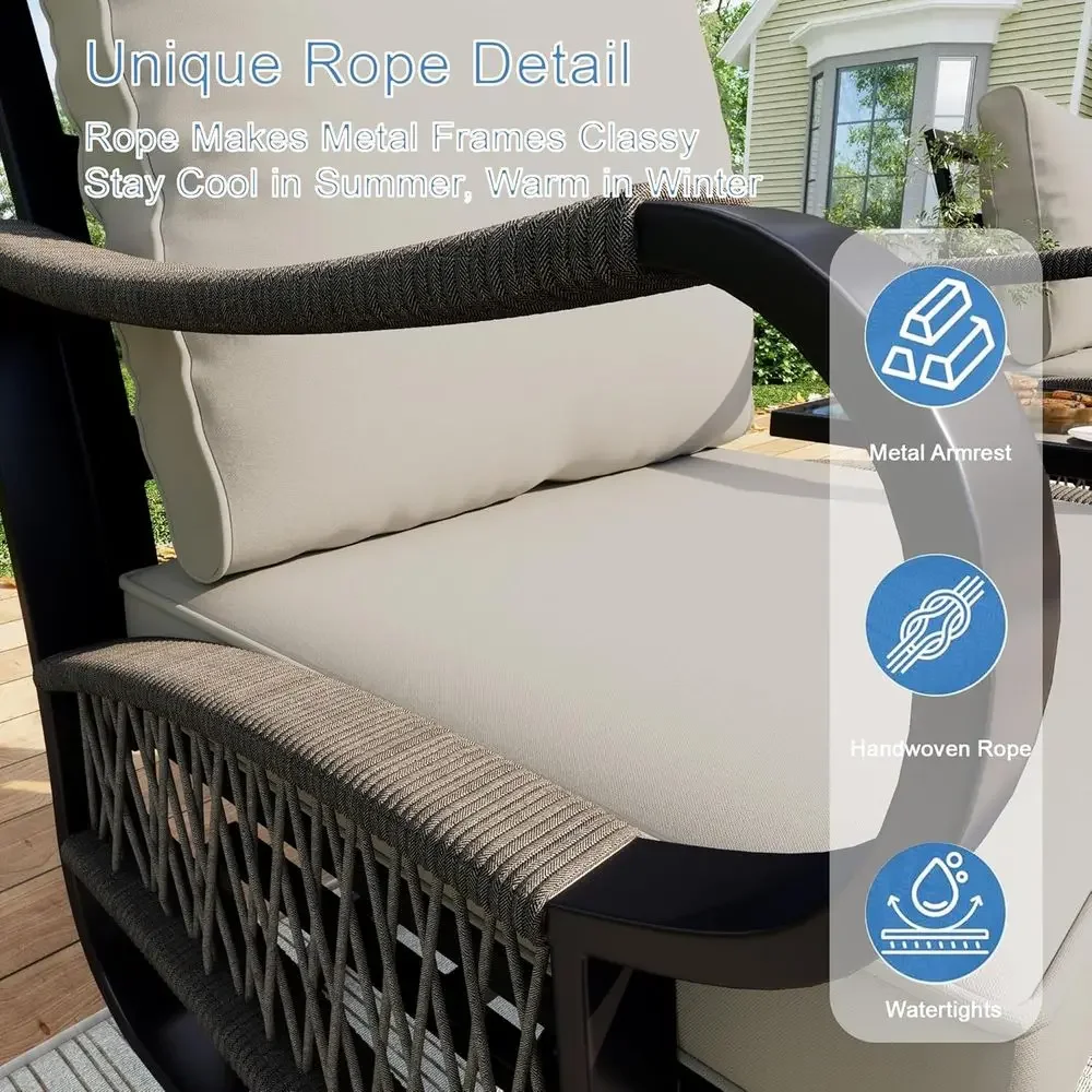4-Piece Metal Outdoor Patio Fu - Outdoor Furniture Loveseat review and price
