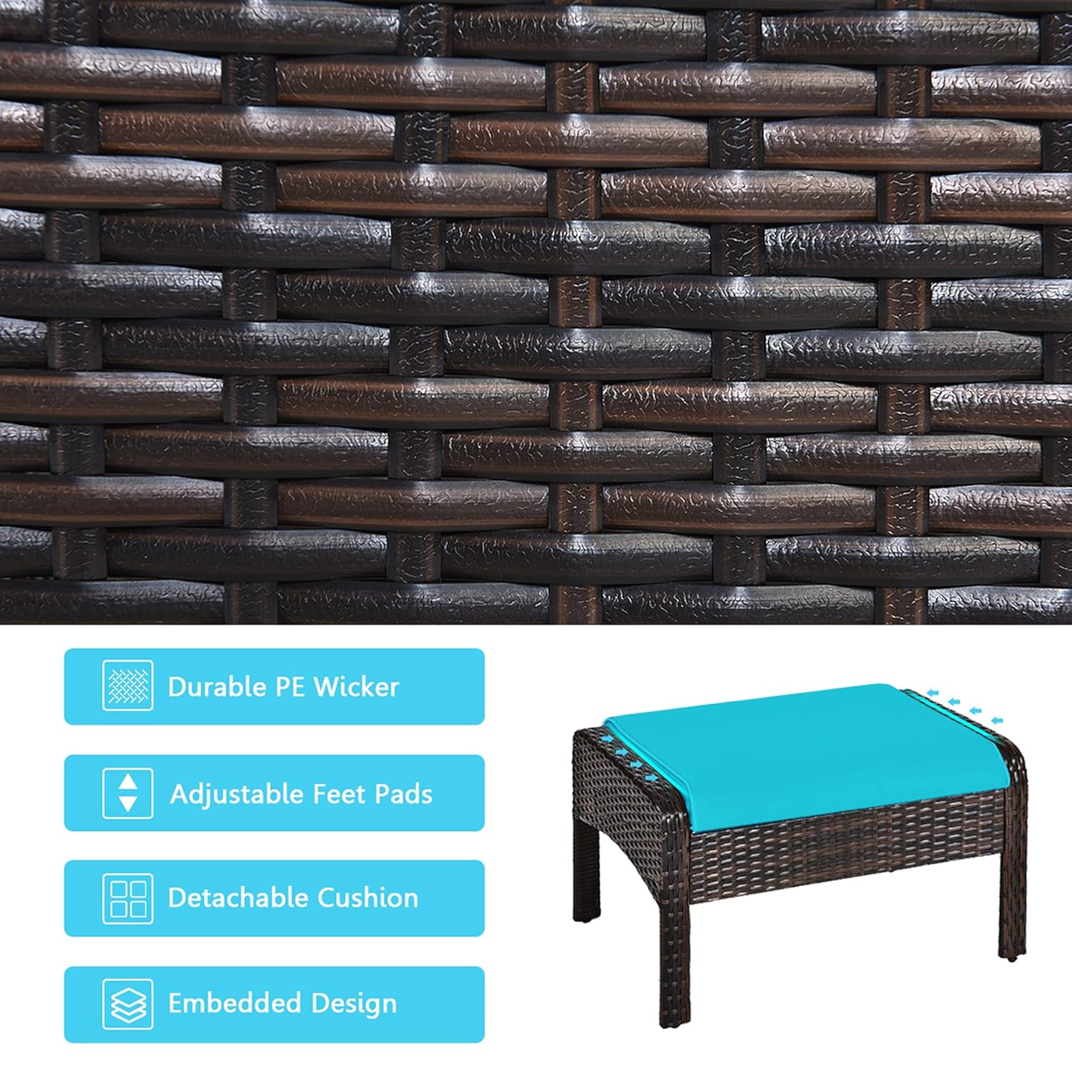 5 Piece Rattan Patio Set Cushi - Outdoor Furniture On Sale review and price